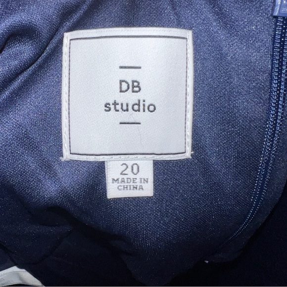 David’s Bridal DB Studio size 20 formal dress/gown Navy w/ Silver Sequins - Picture 3 of 6